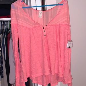 Hot Pink Long Sleeve Tee - Free People